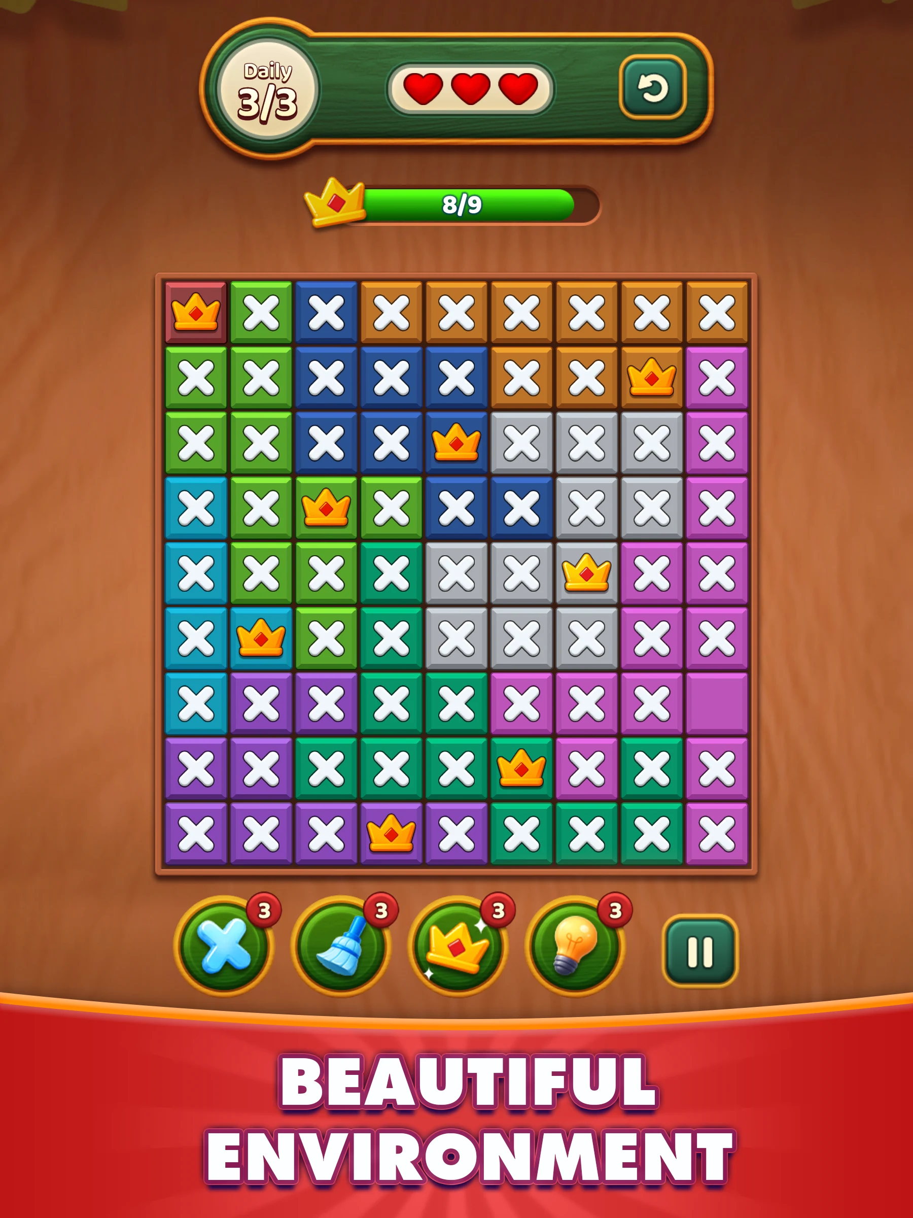 Find the Queens: Logic Puzzle screenshot