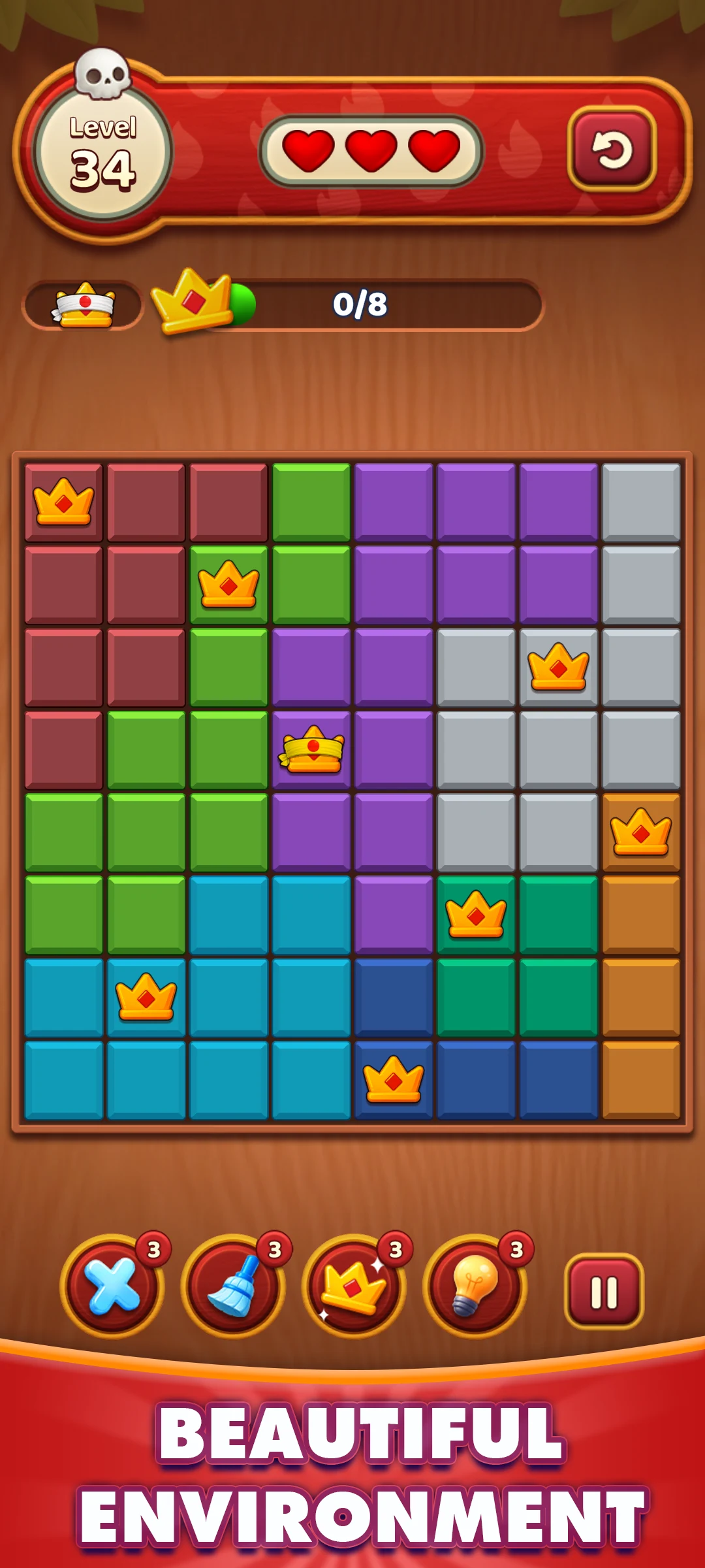 Find the Queens: Logic Puzzle screenshot